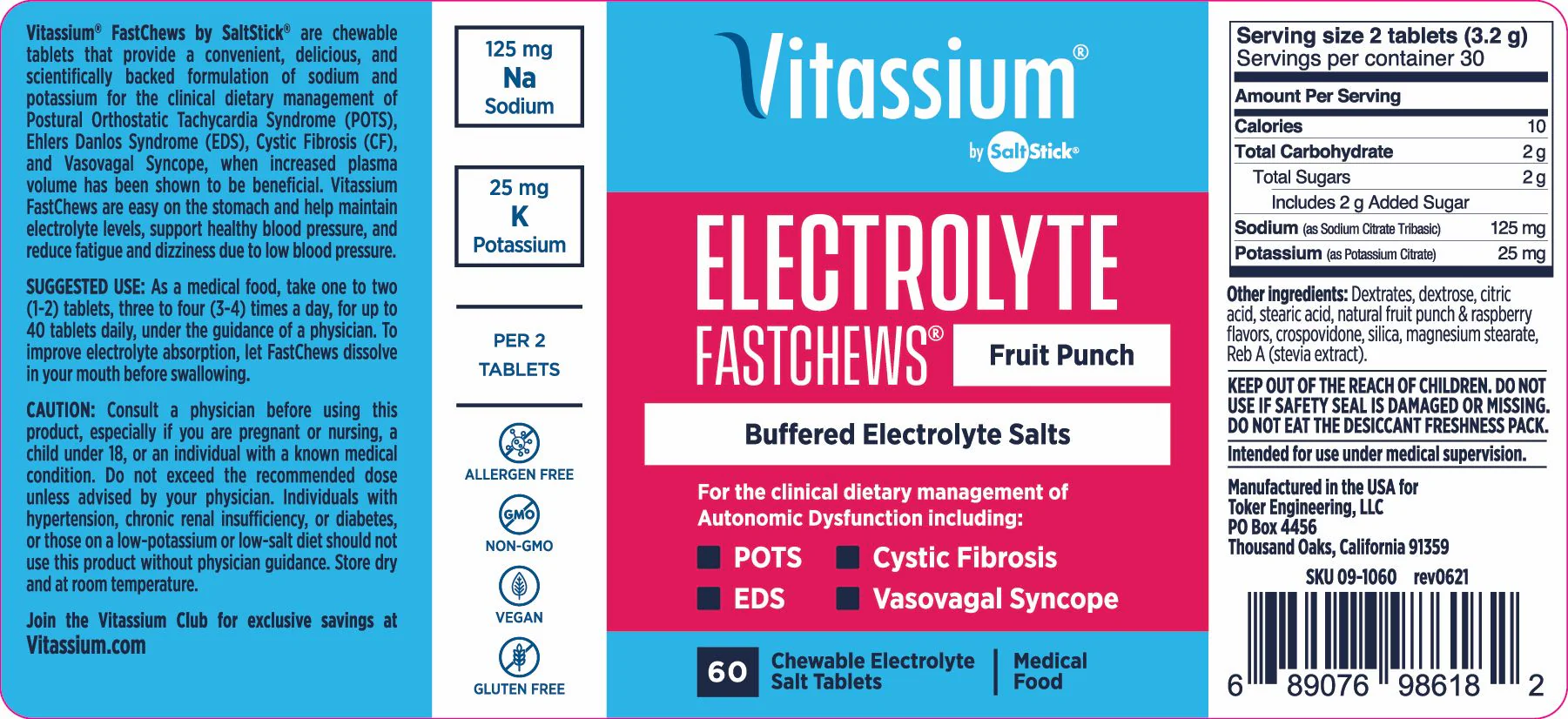 Vitassium FastChews Fruit Punch - 60Tbl.